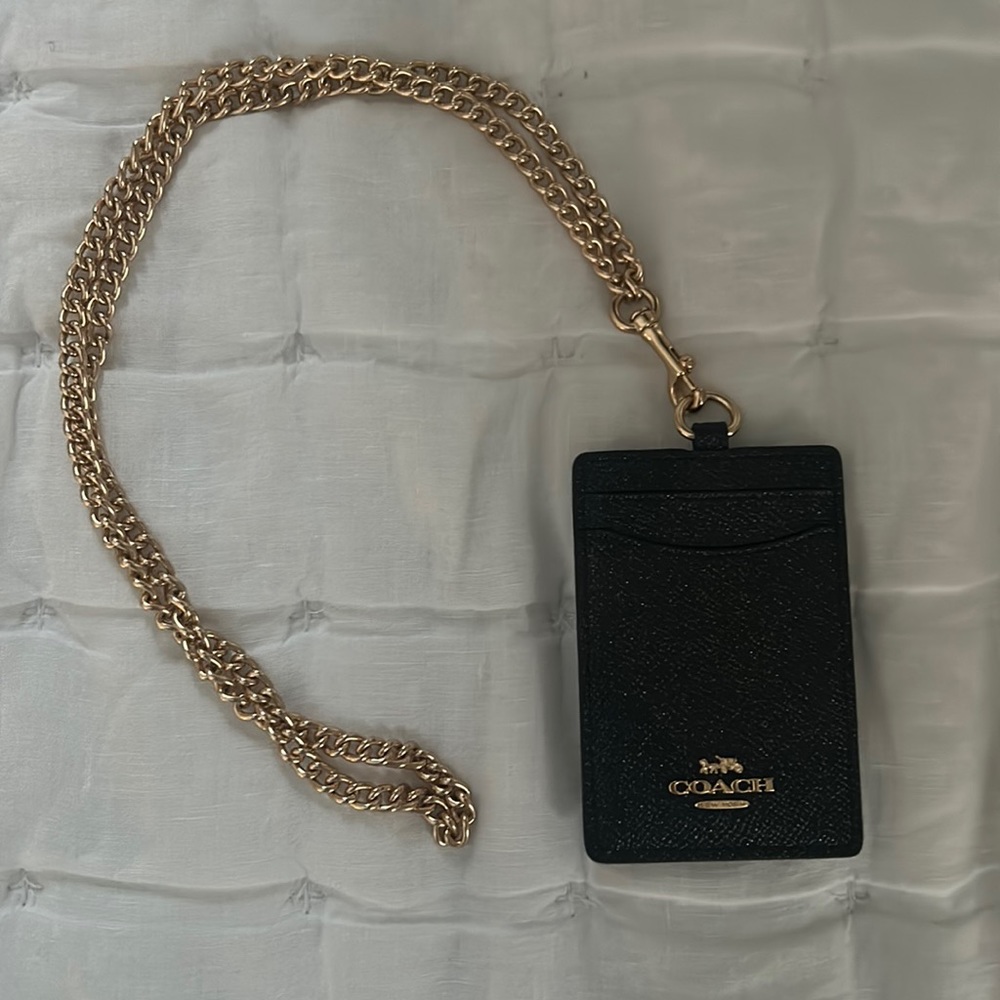 Coach cardholder with lanyard chain
